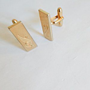 Music Notes Gold Tone Cufflinks